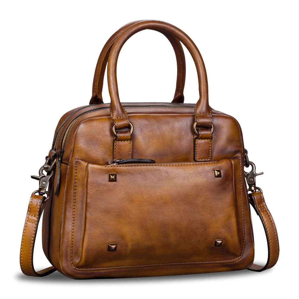 Genuine Leather Satchels Top Handle Bags Handmade Vintage Crossbody o_o